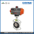 Double/single acting butterfly valve with pneumatic actuator